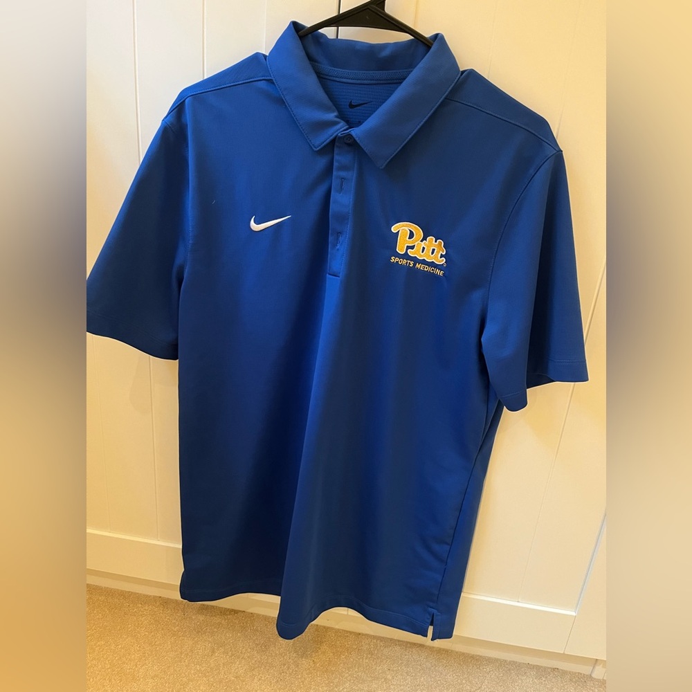 Nike Blue Men's Polo Shirt with Pitt Logo
